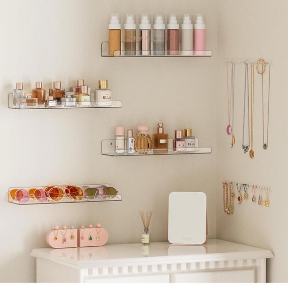 Acrylic Shelves Storage 15" Floating Shelves Organizer Skincare, Kids Bookshelf - Picture 6 of 6